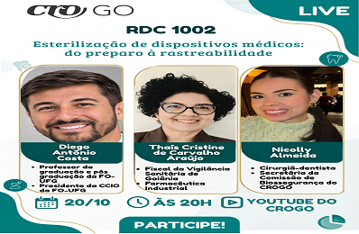 Live RDC 1002 - Esterilização de dispositivos médicos do preparo à rastreabilidade - 20.10.2026 - 398 x 260