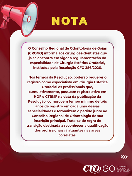 Nota sobre regulamentação especialidade CEOF - 450 x 600