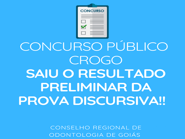 Resultado Preliminar Prova Discursiva Concurso Público CROGO - 600 x 450